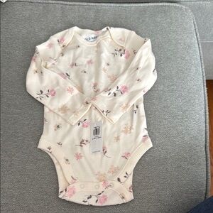 Old Navy Floral Cream and Pink Bodysuit